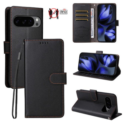Litchi Texture RFID Blocking 3-Card Wallet Leather Phone Case, For Google Pixel 11 Pro XL, For Google Pixel 11 / Pixel 11 Pro, For Google Pixel 10a, For Google Pixel 9 Pro XL / 10 Pro XL, For Google Pixel 9 / 9 Pro / 10 / 10 Pro, For Google Pixel 9a   ...