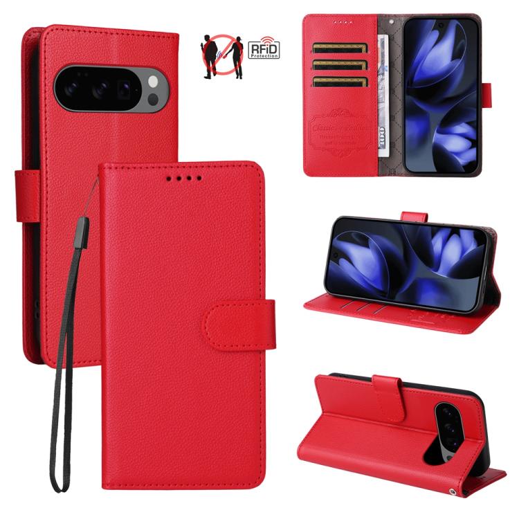 Litchi Texture RFID Blocking 3-Card Wallet Leather Phone Case, For Google Pixel 11 Pro XL, For Google Pixel 11 / Pixel 11 Pro, For Google Pixel 10a, For Google Pixel 9 Pro XL / 10 Pro XL, For Google Pixel 9 / 9 Pro / 10 / 10 Pro, For Google Pixel 9a   ...