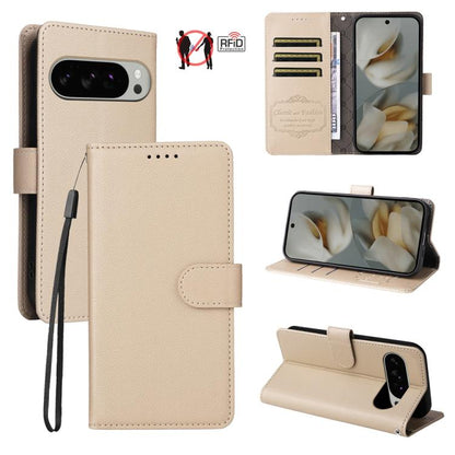 Litchi Texture RFID Blocking 3-Card Wallet Leather Phone Case, For Google Pixel 11 Pro XL, For Google Pixel 11 / Pixel 11 Pro, For Google Pixel 10a, For Google Pixel 9 Pro XL / 10 Pro XL, For Google Pixel 9 / 9 Pro / 10 / 10 Pro, For Google Pixel 9a   ...