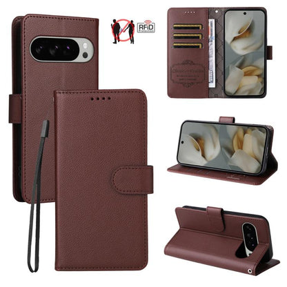 Litchi Texture RFID Blocking 3-Card Wallet Leather Phone Case, For Google Pixel 11 Pro XL, For Google Pixel 11 / Pixel 11 Pro, For Google Pixel 10a, For Google Pixel 9 Pro XL / 10 Pro XL, For Google Pixel 9 / 9 Pro / 10 / 10 Pro, For Google Pixel 9a   ...