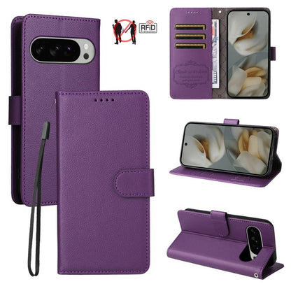 Litchi Texture RFID Blocking 3-Card Wallet Leather Phone Case, For Google Pixel 11 Pro XL, For Google Pixel 11 / Pixel 11 Pro, For Google Pixel 10a, For Google Pixel 9 Pro XL / 10 Pro XL, For Google Pixel 9 / 9 Pro / 10 / 10 Pro, For Google Pixel 9a   ...