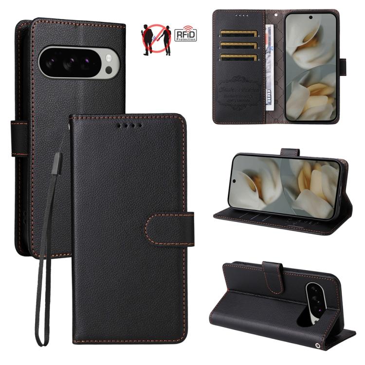 Litchi Texture RFID Blocking 3-Card Wallet Leather Phone Case, For Google Pixel 11 Pro XL, For Google Pixel 11 / Pixel 11 Pro, For Google Pixel 10a, For Google Pixel 9 Pro XL / 10 Pro XL, For Google Pixel 9 / 9 Pro / 10 / 10 Pro, For Google Pixel 9a   ...