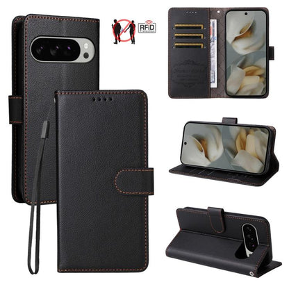 Litchi Texture RFID Blocking 3-Card Wallet Leather Phone Case, For Google Pixel 11 Pro XL, For Google Pixel 11 / Pixel 11 Pro, For Google Pixel 10a, For Google Pixel 9 Pro XL / 10 Pro XL, For Google Pixel 9 / 9 Pro / 10 / 10 Pro, For Google Pixel 9a   ...