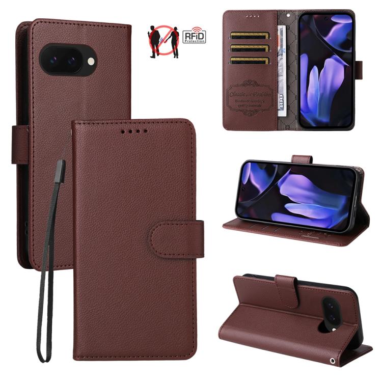 Litchi Texture RFID Blocking 3-Card Wallet Leather Phone Case, For Google Pixel 11 Pro XL, For Google Pixel 11 / Pixel 11 Pro, For Google Pixel 10a, For Google Pixel 9 Pro XL / 10 Pro XL, For Google Pixel 9 / 9 Pro / 10 / 10 Pro, For Google Pixel 9a   ...