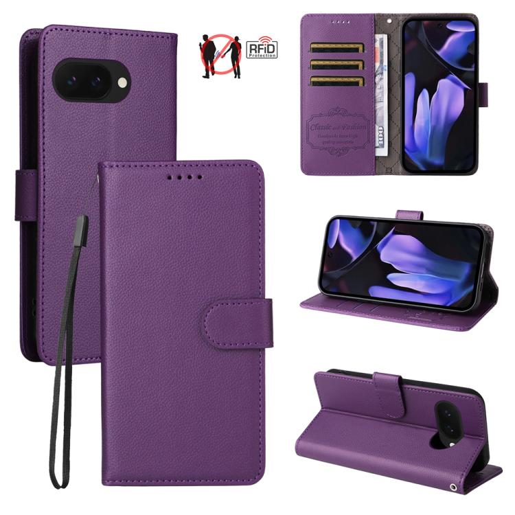 Litchi Texture RFID Blocking 3-Card Wallet Leather Phone Case, For Google Pixel 11 Pro XL, For Google Pixel 11 / Pixel 11 Pro, For Google Pixel 10a, For Google Pixel 9 Pro XL / 10 Pro XL, For Google Pixel 9 / 9 Pro / 10 / 10 Pro, For Google Pixel 9a   ...
