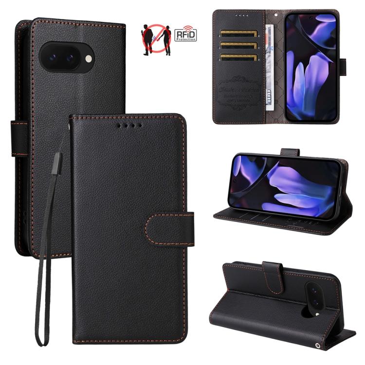 Litchi Texture RFID Blocking 3-Card Wallet Leather Phone Case, For Google Pixel 11 Pro XL, For Google Pixel 11 / Pixel 11 Pro, For Google Pixel 10a, For Google Pixel 9 Pro XL / 10 Pro XL, For Google Pixel 9 / 9 Pro / 10 / 10 Pro, For Google Pixel 9a   ...