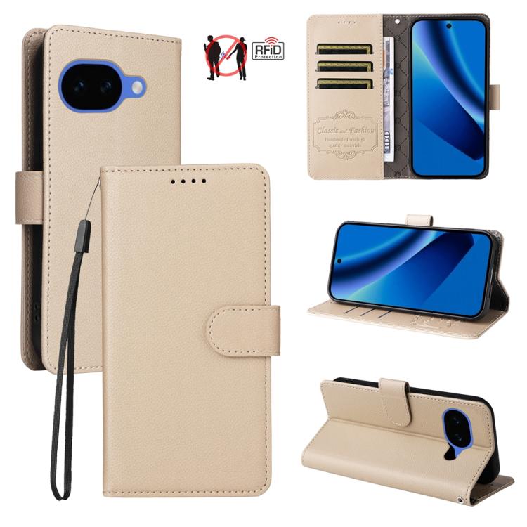 Litchi Texture RFID Blocking 3-Card Wallet Leather Phone Case, For Google Pixel 11 Pro XL, For Google Pixel 11 / Pixel 11 Pro, For Google Pixel 10a, For Google Pixel 9 Pro XL / 10 Pro XL, For Google Pixel 9 / 9 Pro / 10 / 10 Pro, For Google Pixel 9a   ...