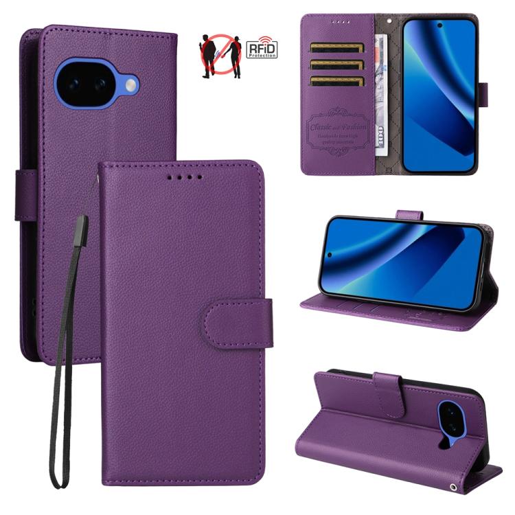 Litchi Texture RFID Blocking 3-Card Wallet Leather Phone Case, For Google Pixel 11 Pro XL, For Google Pixel 11 / Pixel 11 Pro, For Google Pixel 10a, For Google Pixel 9 Pro XL / 10 Pro XL, For Google Pixel 9 / 9 Pro / 10 / 10 Pro, For Google Pixel 9a   ...