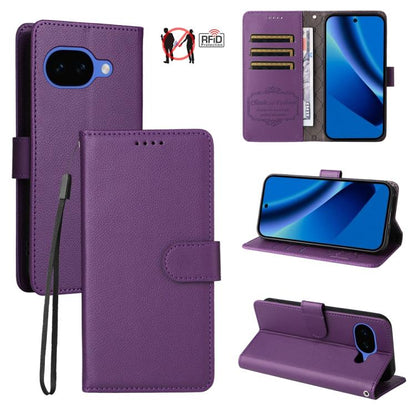 Litchi Texture RFID Blocking 3-Card Wallet Leather Phone Case, For Google Pixel 11 Pro XL, For Google Pixel 11 / Pixel 11 Pro, For Google Pixel 10a, For Google Pixel 9 Pro XL / 10 Pro XL, For Google Pixel 9 / 9 Pro / 10 / 10 Pro, For Google Pixel 9a   ...