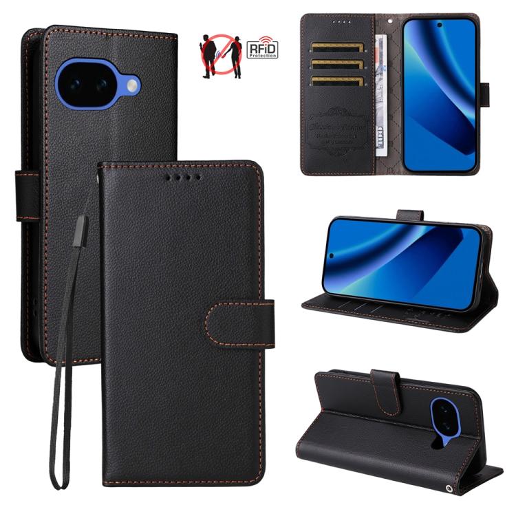 Litchi Texture RFID Blocking 3-Card Wallet Leather Phone Case, For Google Pixel 11 Pro XL, For Google Pixel 11 / Pixel 11 Pro, For Google Pixel 10a, For Google Pixel 9 Pro XL / 10 Pro XL, For Google Pixel 9 / 9 Pro / 10 / 10 Pro, For Google Pixel 9a   ...