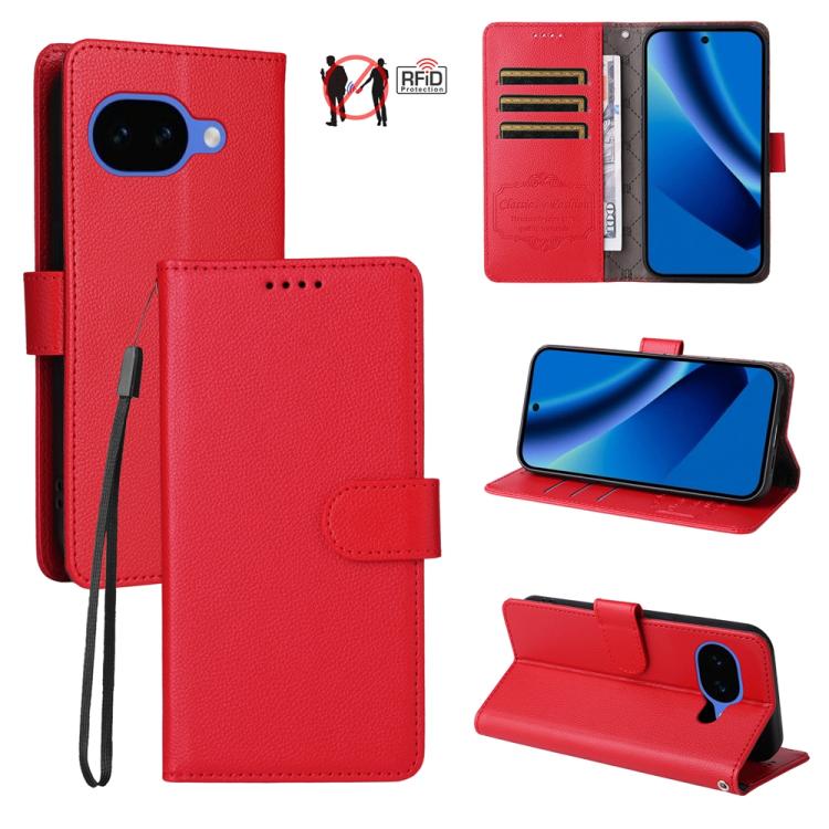 Litchi Texture RFID Blocking 3-Card Wallet Leather Phone Case, For Google Pixel 11 Pro XL, For Google Pixel 11 / Pixel 11 Pro, For Google Pixel 10a, For Google Pixel 9 Pro XL / 10 Pro XL, For Google Pixel 9 / 9 Pro / 10 / 10 Pro, For Google Pixel 9a   ...