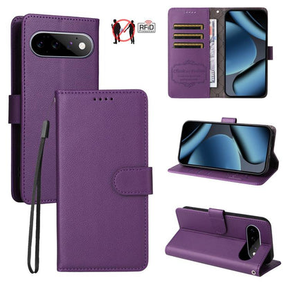 Litchi Texture RFID Blocking 3-Card Wallet Leather Phone Case, For Google Pixel 11 Pro XL, For Google Pixel 11 / Pixel 11 Pro, For Google Pixel 10a, For Google Pixel 9 Pro XL / 10 Pro XL, For Google Pixel 9 / 9 Pro / 10 / 10 Pro, For Google Pixel 9a   ...