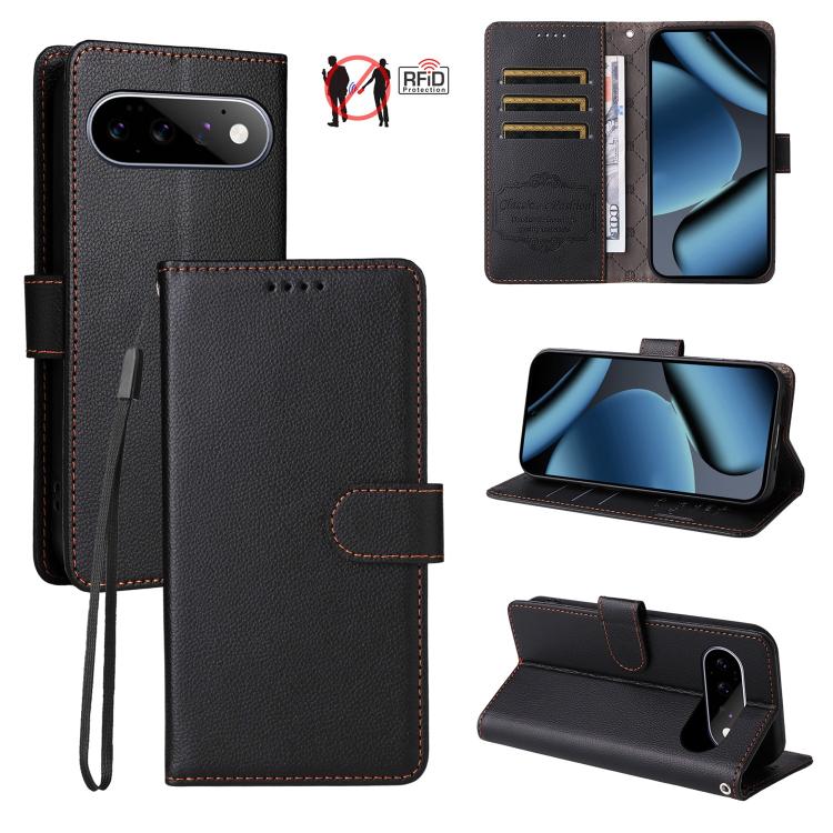 Litchi Texture RFID Blocking 3-Card Wallet Leather Phone Case, For Google Pixel 11 Pro XL, For Google Pixel 11 / Pixel 11 Pro, For Google Pixel 10a, For Google Pixel 9 Pro XL / 10 Pro XL, For Google Pixel 9 / 9 Pro / 10 / 10 Pro, For Google Pixel 9a   ...
