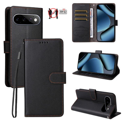 Litchi Texture RFID Blocking 3-Card Wallet Leather Phone Case, For Google Pixel 11 Pro XL, For Google Pixel 11 / Pixel 11 Pro, For Google Pixel 10a, For Google Pixel 9 Pro XL / 10 Pro XL, For Google Pixel 9 / 9 Pro / 10 / 10 Pro, For Google Pixel 9a   ...