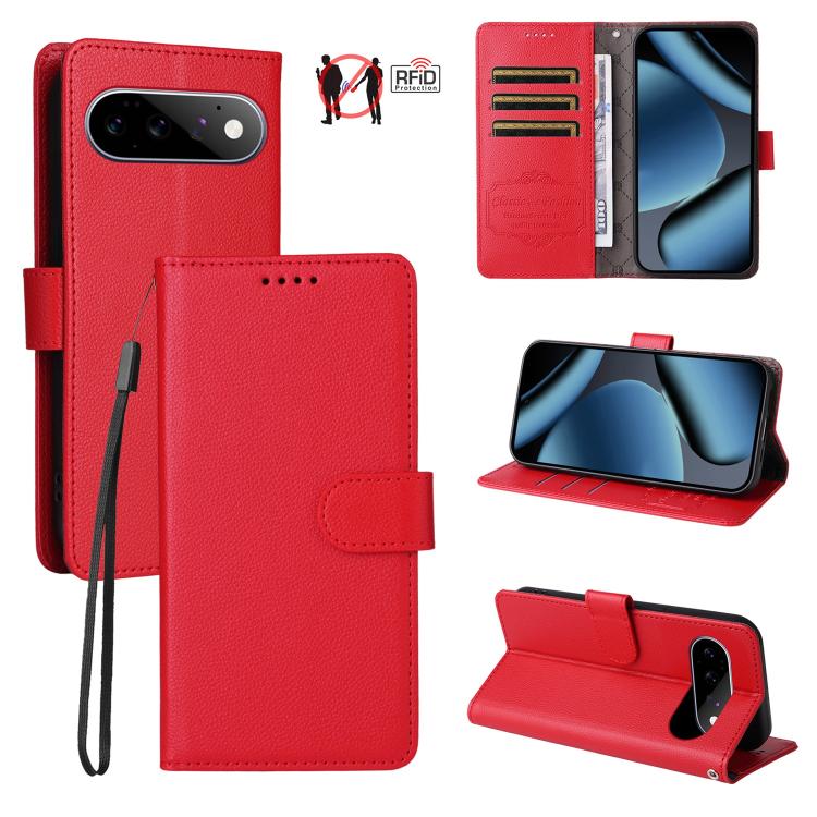 Litchi Texture RFID Blocking 3-Card Wallet Leather Phone Case, For Google Pixel 11 Pro XL, For Google Pixel 11 / Pixel 11 Pro, For Google Pixel 10a, For Google Pixel 9 Pro XL / 10 Pro XL, For Google Pixel 9 / 9 Pro / 10 / 10 Pro, For Google Pixel 9a   ...