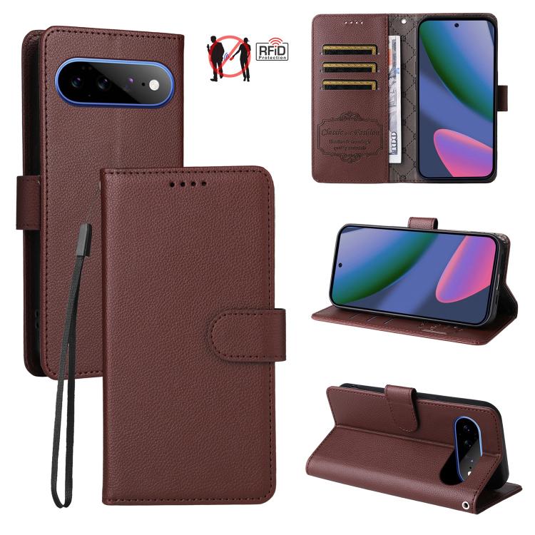 Litchi Texture RFID Blocking 3-Card Wallet Leather Phone Case, For Google Pixel 11 Pro XL, For Google Pixel 11 / Pixel 11 Pro, For Google Pixel 10a, For Google Pixel 9 Pro XL / 10 Pro XL, For Google Pixel 9 / 9 Pro / 10 / 10 Pro, For Google Pixel 9a   ...