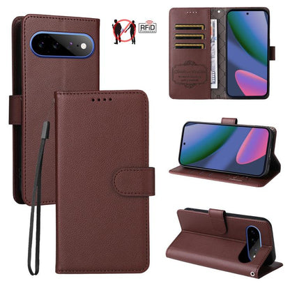 Litchi Texture RFID Blocking 3-Card Wallet Leather Phone Case, For Google Pixel 11 Pro XL, For Google Pixel 11 / Pixel 11 Pro, For Google Pixel 10a, For Google Pixel 9 Pro XL / 10 Pro XL, For Google Pixel 9 / 9 Pro / 10 / 10 Pro, For Google Pixel 9a   ...