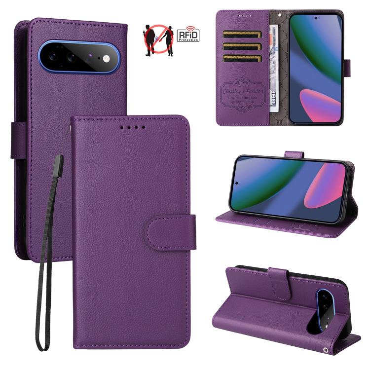 Litchi Texture RFID Blocking 3-Card Wallet Leather Phone Case, For Google Pixel 11 Pro XL, For Google Pixel 11 / Pixel 11 Pro, For Google Pixel 10a, For Google Pixel 9 Pro XL / 10 Pro XL, For Google Pixel 9 / 9 Pro / 10 / 10 Pro, For Google Pixel 9a   ...