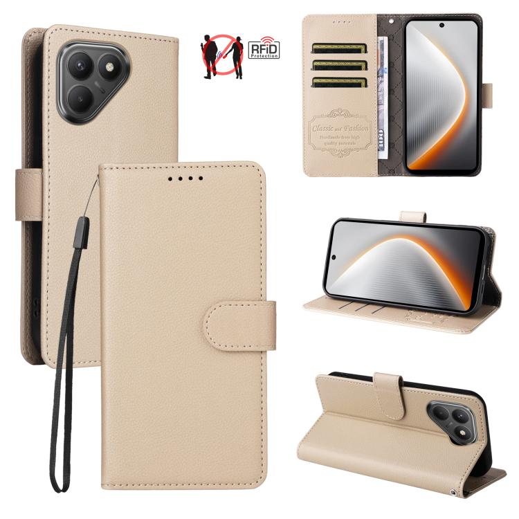 Litchi Texture RFID Blocking 3-Card Wallet Leather Phone Case, For Tecno Spark 40 5G / Spark Go 5G 2025, For Tecno Spark 40C, For Tecno Pova 7 Pro 5G, For Tecno Pova 7 5G, For Tecno Spark 40 Pro+ 4G, For Tecno Spark 40 Pro 4G, For Tecno Spark 40 4G    ...