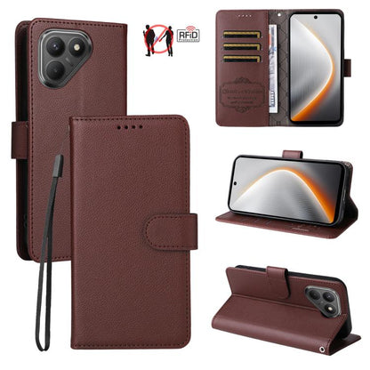 Litchi Texture RFID Blocking 3-Card Wallet Leather Phone Case, For Tecno Spark 40 5G / Spark Go 5G 2025, For Tecno Spark 40C, For Tecno Pova 7 Pro 5G, For Tecno Pova 7 5G, For Tecno Spark 40 Pro+ 4G, For Tecno Spark 40 Pro 4G, For Tecno Spark 40 4G    ...