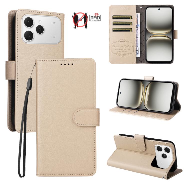 Litchi Texture RFID Blocking 3-Card Wallet Leather Phone Case, For Tecno Spark 40 5G / Spark Go 5G 2025, For Tecno Spark 40C, For Tecno Pova 7 Pro 5G, For Tecno Pova 7 5G, For Tecno Spark 40 Pro+ 4G, For Tecno Spark 40 Pro 4G, For Tecno Spark 40 4G    ...