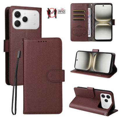 Litchi Texture RFID Blocking 3-Card Wallet Leather Phone Case, For Tecno Spark 40 5G / Spark Go 5G 2025, For Tecno Spark 40C, For Tecno Pova 7 Pro 5G, For Tecno Pova 7 5G, For Tecno Spark 40 Pro+ 4G, For Tecno Spark 40 Pro 4G, For Tecno Spark 40 4G    ...