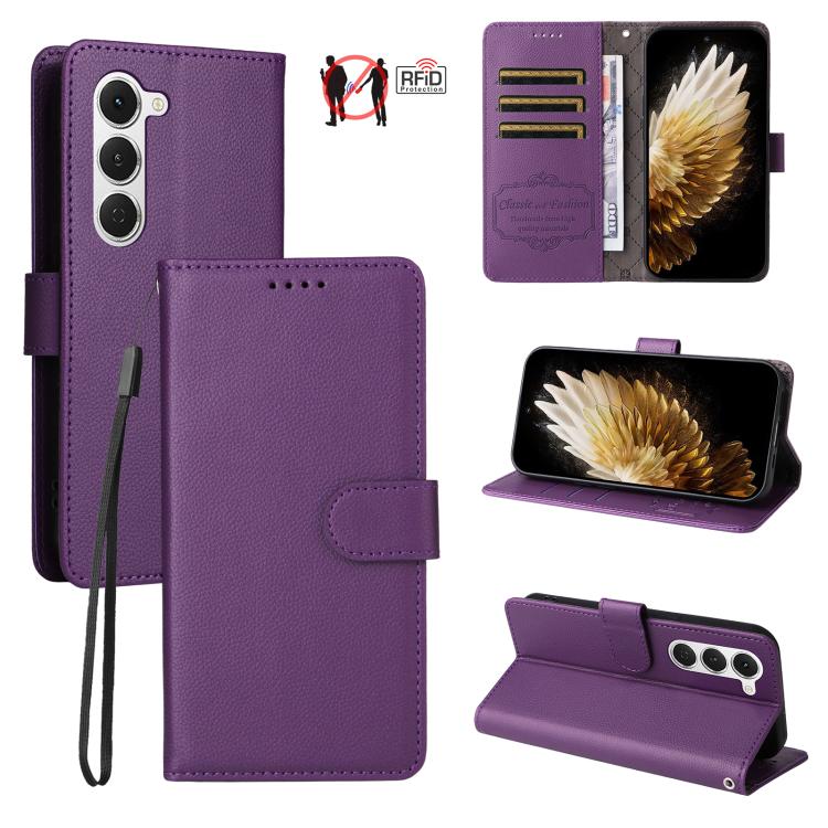 Litchi Texture RFID Blocking 3-Card Wallet Leather Phone Case, For Tecno Spark 40 5G / Spark Go 5G 2025, For Tecno Spark 40C, For Tecno Pova 7 Pro 5G, For Tecno Pova 7 5G, For Tecno Spark 40 Pro+ 4G, For Tecno Spark 40 Pro 4G, For Tecno Spark 40 4G    ...