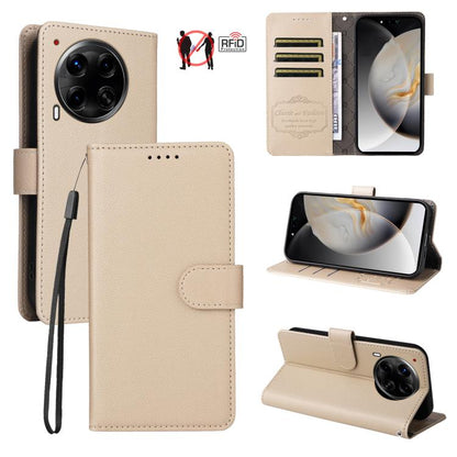 Litchi Texture RFID Blocking 3-Card Wallet Leather Phone Case, For Tecno Spark 40 5G / Spark Go 5G 2025, For Tecno Spark 40C, For Tecno Pova 7 Pro 5G, For Tecno Pova 7 5G, For Tecno Spark 40 Pro+ 4G, For Tecno Spark 40 Pro 4G, For Tecno Spark 40 4G    ...