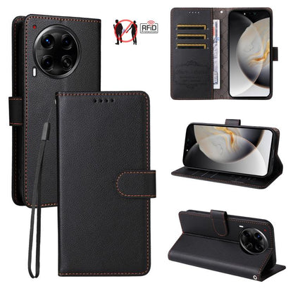 Litchi Texture RFID Blocking 3-Card Wallet Leather Phone Case, For Tecno Spark 40 5G / Spark Go 5G 2025, For Tecno Spark 40C, For Tecno Pova 7 Pro 5G, For Tecno Pova 7 5G, For Tecno Spark 40 Pro+ 4G, For Tecno Spark 40 Pro 4G, For Tecno Spark 40 4G    ...
