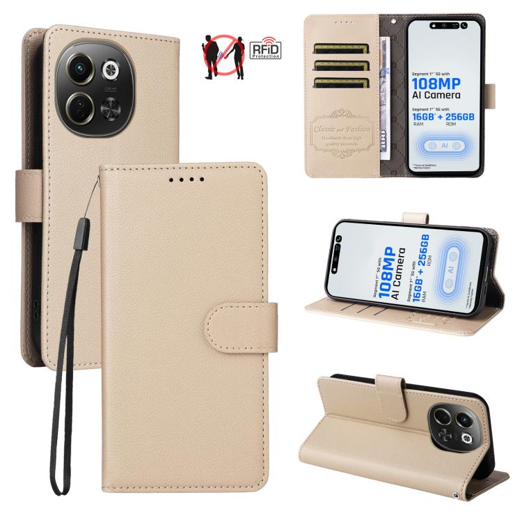 Litchi Texture RFID Blocking 3-Card Wallet Leather Phone Case, For Tecno Spark 40 5G / Spark Go 5G 2025, For Tecno Spark 40C, For Tecno Pova 7 Pro 5G, For Tecno Pova 7 5G, For Tecno Spark 40 Pro+ 4G, For Tecno Spark 40 Pro 4G, For Tecno Spark 40 4G    ...