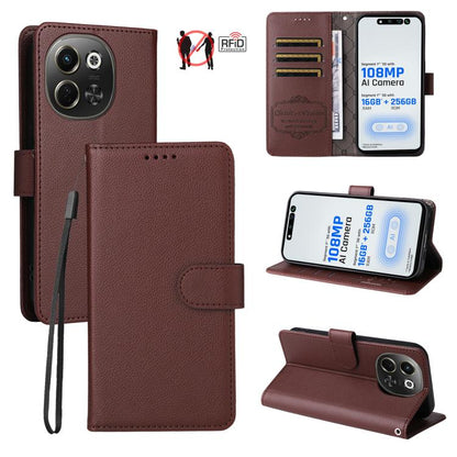 Litchi Texture RFID Blocking 3-Card Wallet Leather Phone Case, For Tecno Spark 40 5G / Spark Go 5G 2025, For Tecno Spark 40C, For Tecno Pova 7 Pro 5G, For Tecno Pova 7 5G, For Tecno Spark 40 Pro+ 4G, For Tecno Spark 40 Pro 4G, For Tecno Spark 40 4G    ...