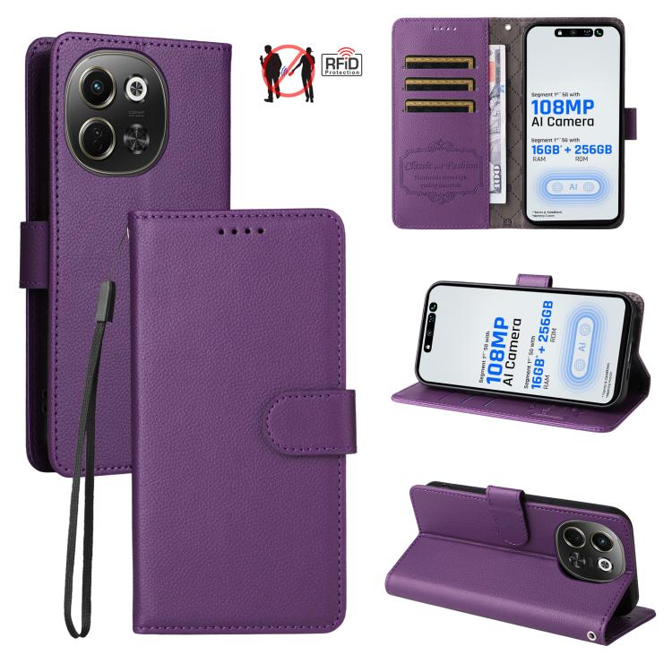 Litchi Texture RFID Blocking 3-Card Wallet Leather Phone Case, For Tecno Spark 40 5G / Spark Go 5G 2025, For Tecno Spark 40C, For Tecno Pova 7 Pro 5G, For Tecno Pova 7 5G, For Tecno Spark 40 Pro+ 4G, For Tecno Spark 40 Pro 4G, For Tecno Spark 40 4G    ...
