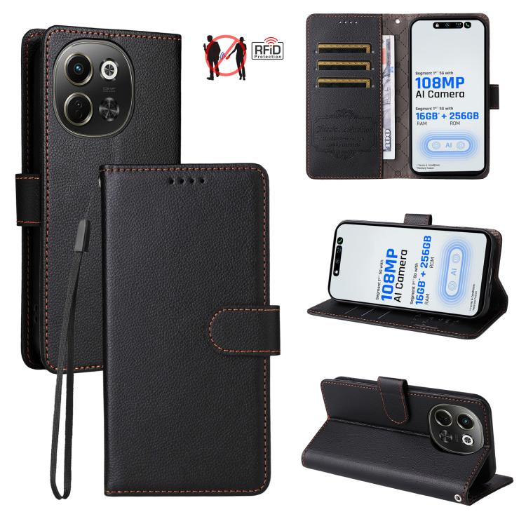Litchi Texture RFID Blocking 3-Card Wallet Leather Phone Case, For Tecno Spark 40 5G / Spark Go 5G 2025, For Tecno Spark 40C, For Tecno Pova 7 Pro 5G, For Tecno Pova 7 5G, For Tecno Spark 40 Pro+ 4G, For Tecno Spark 40 Pro 4G, For Tecno Spark 40 4G    ...