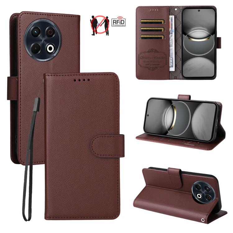Litchi Texture RFID Blocking 3-Card Wallet Leather Phone Case, For Tecno Spark 40 5G / Spark Go 5G 2025, For Tecno Spark 40C, For Tecno Pova 7 Pro 5G, For Tecno Pova 7 5G, For Tecno Spark 40 Pro+ 4G, For Tecno Spark 40 Pro 4G, For Tecno Spark 40 4G    ...