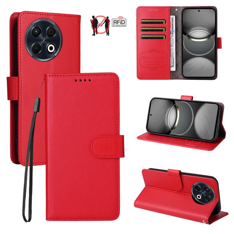 Litchi Texture RFID Blocking 3-Card Wallet Leather Phone Case, For Tecno Spark 40 5G / Spark Go 5G 2025, For Tecno Spark 40C, For Tecno Pova 7 Pro 5G, For Tecno Pova 7 5G, For Tecno Spark 40 Pro+ 4G, For Tecno Spark 40 Pro 4G, For Tecno Spark 40 4G    ...