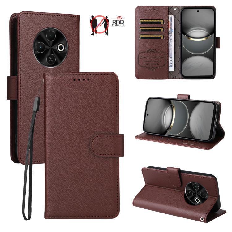 Litchi Texture RFID Blocking 3-Card Wallet Leather Phone Case, For Tecno Spark 40 5G / Spark Go 5G 2025, For Tecno Spark 40C, For Tecno Pova 7 Pro 5G, For Tecno Pova 7 5G, For Tecno Spark 40 Pro+ 4G, For Tecno Spark 40 Pro 4G, For Tecno Spark 40 4G    ...