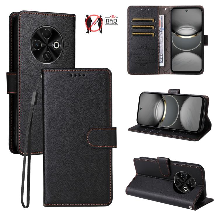 Litchi Texture RFID Blocking 3-Card Wallet Leather Phone Case, For Tecno Spark 40 5G / Spark Go 5G 2025, For Tecno Spark 40C, For Tecno Pova 7 Pro 5G, For Tecno Pova 7 5G, For Tecno Spark 40 Pro+ 4G, For Tecno Spark 40 Pro 4G, For Tecno Spark 40 4G    ...