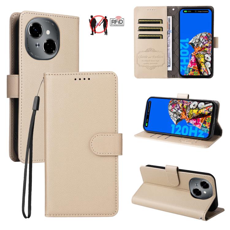 Litchi Texture RFID Blocking 3-Card Wallet Leather Phone Case, For Tecno Spark 40 5G / Spark Go 5G 2025, For Tecno Spark 40C, For Tecno Pova 7 Pro 5G, For Tecno Pova 7 5G, For Tecno Spark 40 Pro+ 4G, For Tecno Spark 40 Pro 4G, For Tecno Spark 40 4G    ...