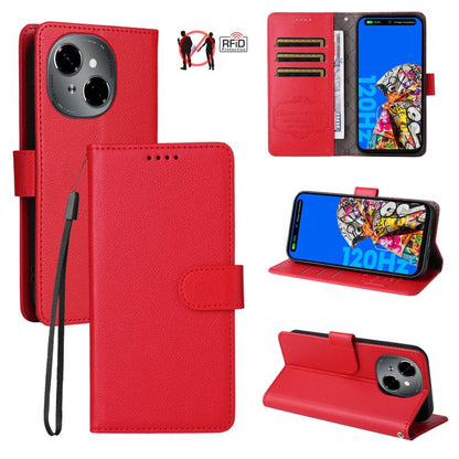 Litchi Texture RFID Blocking 3-Card Wallet Leather Phone Case, For Tecno Spark 40 5G / Spark Go 5G 2025, For Tecno Spark 40C, For Tecno Pova 7 Pro 5G, For Tecno Pova 7 5G, For Tecno Spark 40 Pro+ 4G, For Tecno Spark 40 Pro 4G, For Tecno Spark 40 4G    ...