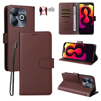 Litchi Texture RFID Blocking 3-Card Wallet Leather Phone Case, For Tecno Spark 40 5G / Spark Go 5G 2025, For Tecno Spark 40C, For Tecno Pova 7 Pro 5G, For Tecno Pova 7 5G, For Tecno Spark 40 Pro+ 4G, For Tecno Spark 40 Pro 4G, For Tecno Spark 40 4G    ...