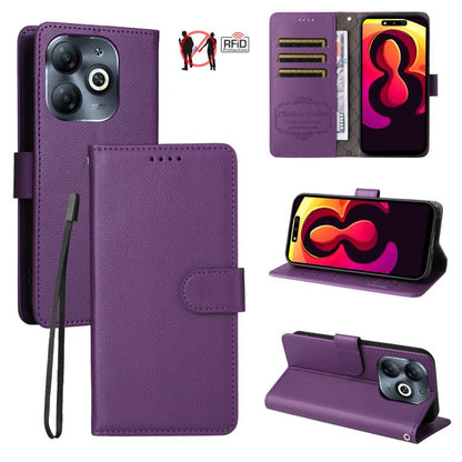 Litchi Texture RFID Blocking 3-Card Wallet Leather Phone Case, For Tecno Spark 40 5G / Spark Go 5G 2025, For Tecno Spark 40C, For Tecno Pova 7 Pro 5G, For Tecno Pova 7 5G, For Tecno Spark 40 Pro+ 4G, For Tecno Spark 40 Pro 4G, For Tecno Spark 40 4G    ...