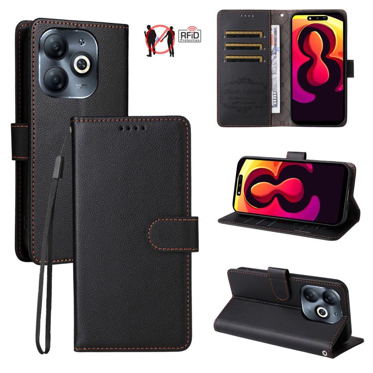 Litchi Texture RFID Blocking 3-Card Wallet Leather Phone Case, For Tecno Spark 40 5G / Spark Go 5G 2025, For Tecno Spark 40C, For Tecno Pova 7 Pro 5G, For Tecno Pova 7 5G, For Tecno Spark 40 Pro+ 4G, For Tecno Spark 40 Pro 4G, For Tecno Spark 40 4G    ...