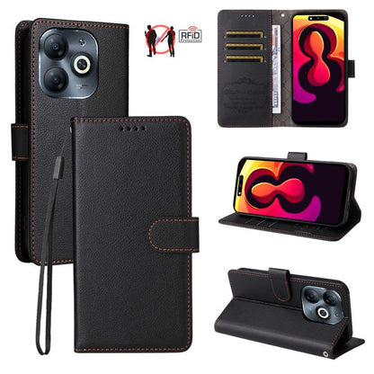 Litchi Texture RFID Blocking 3-Card Wallet Leather Phone Case, For Tecno Spark 40 5G / Spark Go 5G 2025, For Tecno Spark 40C, For Tecno Pova 7 Pro 5G, For Tecno Pova 7 5G, For Tecno Spark 40 Pro+ 4G, For Tecno Spark 40 Pro 4G, For Tecno Spark 40 4G    ...