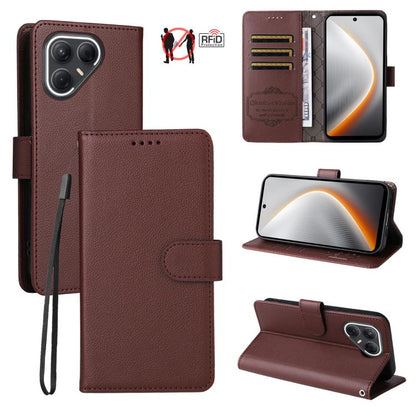 Litchi Texture RFID Blocking 3-Card Wallet Leather Phone Case, For Tecno Spark 40 5G / Spark Go 5G 2025, For Tecno Spark 40C, For Tecno Pova 7 Pro 5G, For Tecno Pova 7 5G, For Tecno Spark 40 Pro+ 4G, For Tecno Spark 40 Pro 4G, For Tecno Spark 40 4G    ...