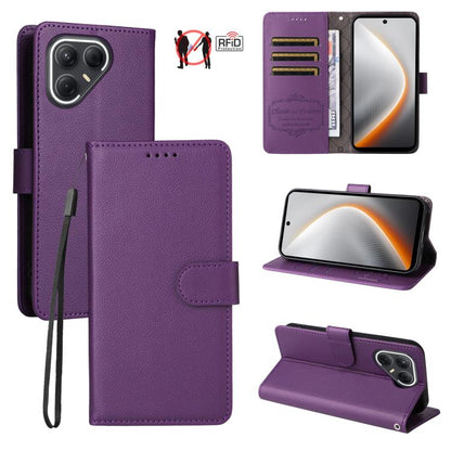 Litchi Texture RFID Blocking 3-Card Wallet Leather Phone Case, For Tecno Spark 40 5G / Spark Go 5G 2025, For Tecno Spark 40C, For Tecno Pova 7 Pro 5G, For Tecno Pova 7 5G, For Tecno Spark 40 Pro+ 4G, For Tecno Spark 40 Pro 4G, For Tecno Spark 40 4G    ...