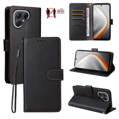 Litchi Texture RFID Blocking 3-Card Wallet Leather Phone Case, For Tecno Spark 40 5G / Spark Go 5G 2025, For Tecno Spark 40C, For Tecno Pova 7 Pro 5G, For Tecno Pova 7 5G, For Tecno Spark 40 Pro+ 4G, For Tecno Spark 40 Pro 4G, For Tecno Spark 40 4G    ...