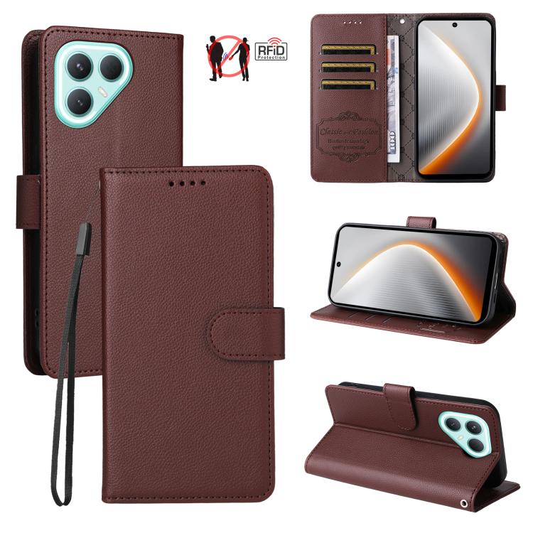 Litchi Texture RFID Blocking 3-Card Wallet Leather Phone Case, For Tecno Spark 40 5G / Spark Go 5G 2025, For Tecno Spark 40C, For Tecno Pova 7 Pro 5G, For Tecno Pova 7 5G, For Tecno Spark 40 Pro+ 4G, For Tecno Spark 40 Pro 4G, For Tecno Spark 40 4G    ...
