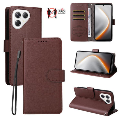 Litchi Texture RFID Blocking 3-Card Wallet Leather Phone Case, For Tecno Spark 40 5G / Spark Go 5G 2025, For Tecno Spark 40C, For Tecno Pova 7 Pro 5G, For Tecno Pova 7 5G, For Tecno Spark 40 Pro+ 4G, For Tecno Spark 40 Pro 4G, For Tecno Spark 40 4G    ...