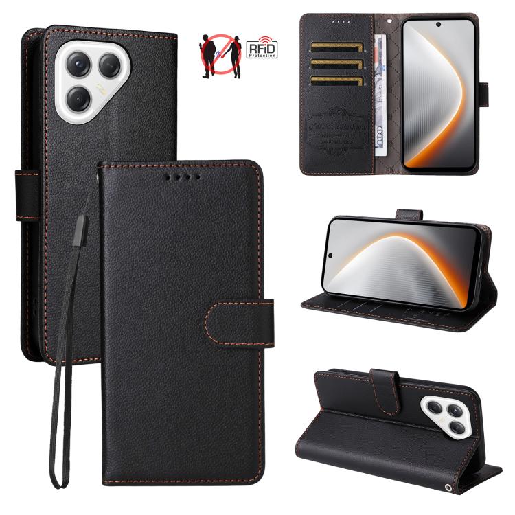 Litchi Texture RFID Blocking 3-Card Wallet Leather Phone Case, For Tecno Spark 40 5G / Spark Go 5G 2025, For Tecno Spark 40C, For Tecno Pova 7 Pro 5G, For Tecno Pova 7 5G, For Tecno Spark 40 Pro+ 4G, For Tecno Spark 40 Pro 4G, For Tecno Spark 40 4G    ...