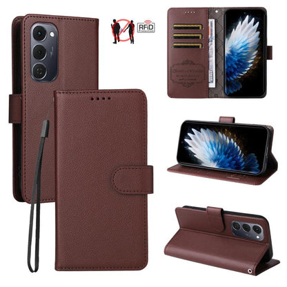 Litchi Texture RFID Blocking 3-Card Wallet Leather Phone Case, For Tecno Spark 40 5G / Spark Go 5G 2025, For Tecno Spark 40C, For Tecno Pova 7 Pro 5G, For Tecno Pova 7 5G, For Tecno Spark 40 Pro+ 4G, For Tecno Spark 40 Pro 4G, For Tecno Spark 40 4G    ...